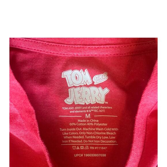 Tom & Jerry Cartoon Graphic T SHIRT MED Men's Women's TEE Cotton Blend Cat Mouse - Picture 5 of 7